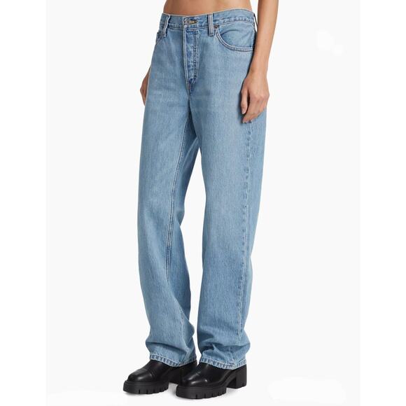 NWT Re/Done Loose Long Straight Relaxed Fit High Waisted Jean Wasted Indigo 30 - Picture 4 of 13